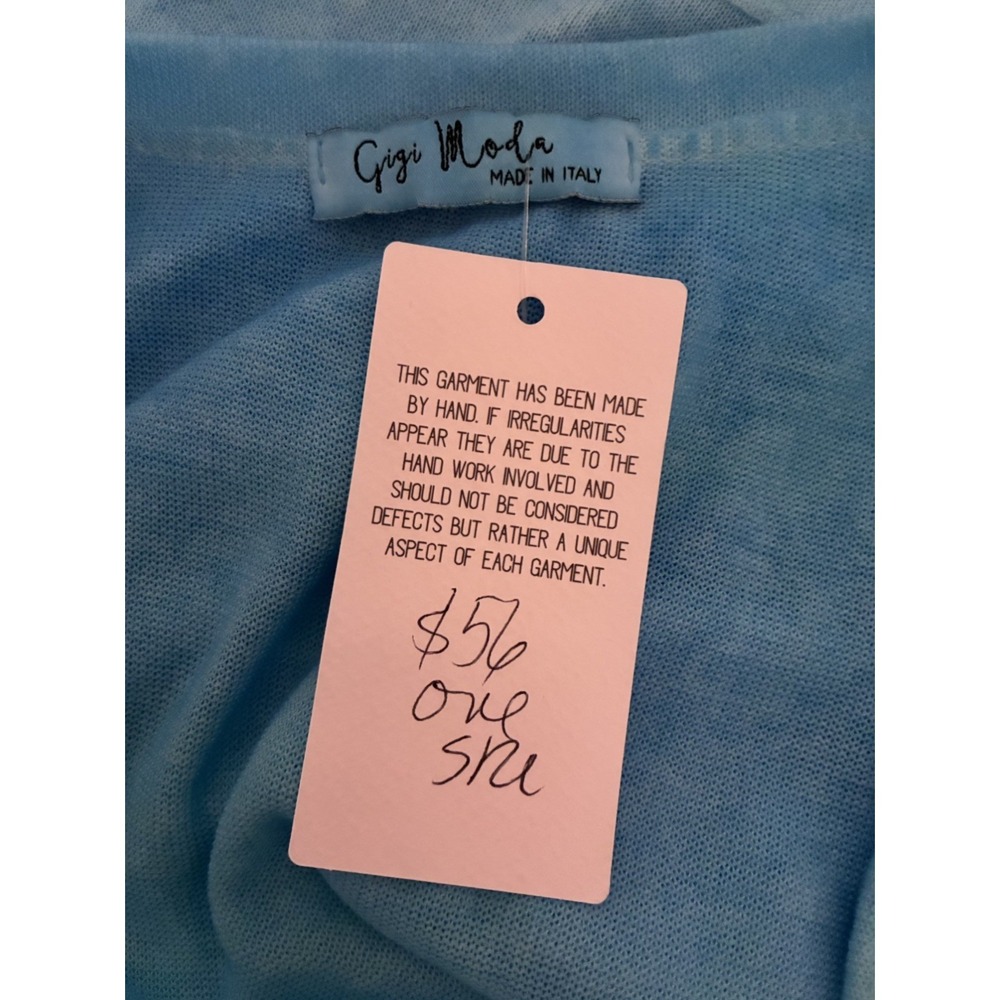 Gigi Moda teal and sparkle Sleeveless v neck tank top NWT One Size - Picture 6 of 7